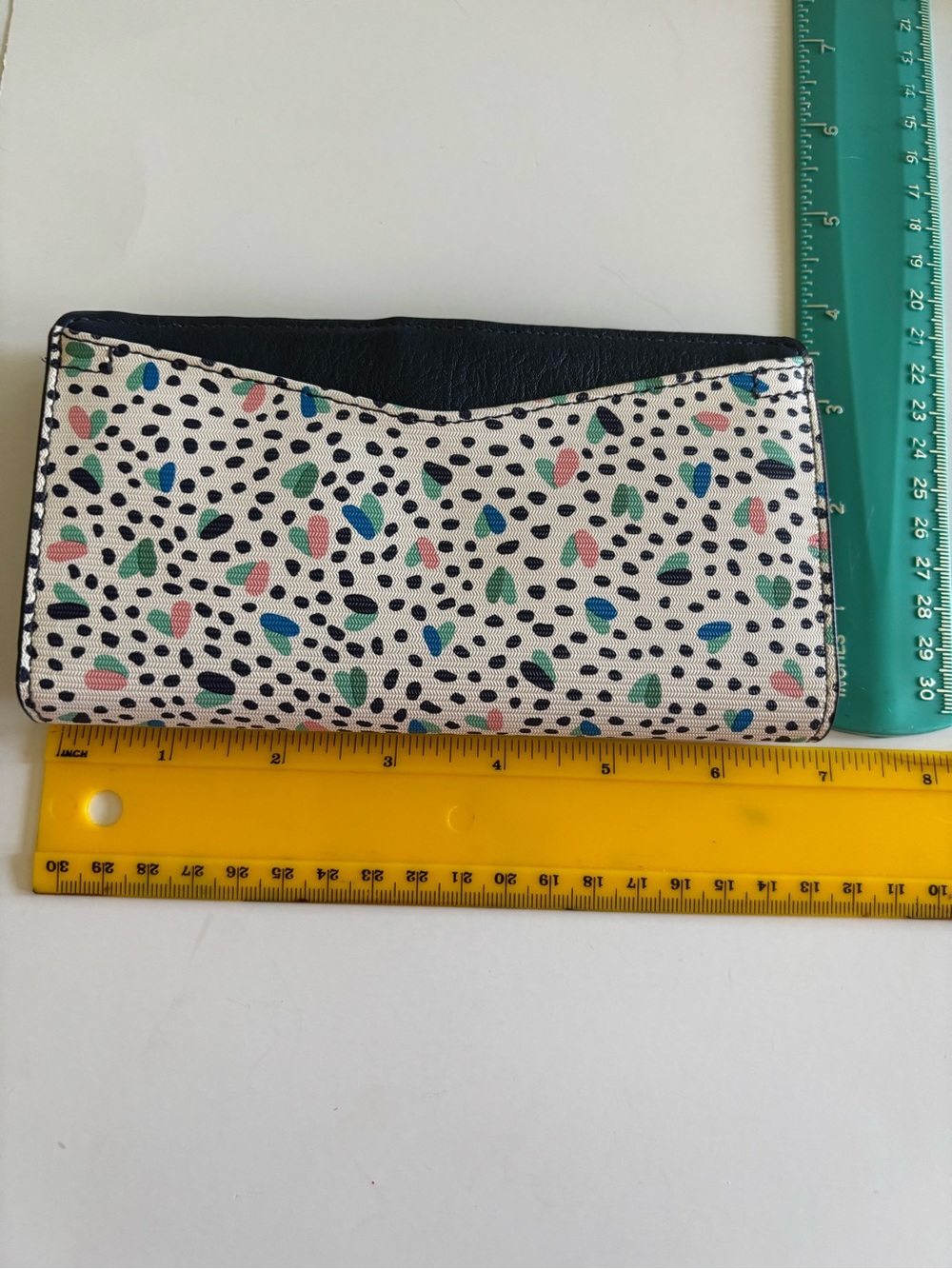 Fossil Wallet - Caroline RFID Hearts & Navy Wallet with Gold Zipper
